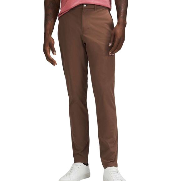 Lululemon Commission Slim-Fit Pant 32" Warpstreme Dark Mocha Men's Size 33 EUC - Picture 1 of 9